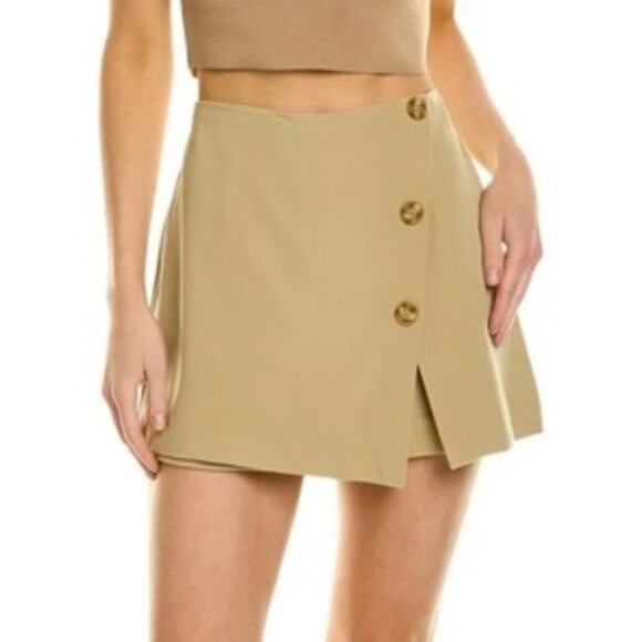 WeWoreWhat REVOLVE XS 25W Oat Suiting Twill Faux Wrap Mini Skort Casual Summer - Picture 6 of 6